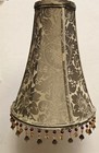 Vintage Victorian Gold Floral Lamp Shade  Beaded Tassle Spider Fitter 4 x10 x12 