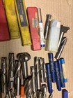 70pc Lot Of End Mills New  Used And Resharpened 3 8  1 2  And 3 16  Shank Others