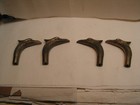 Vintage Solid Brass Fireplace Tool Handles Only Eagle Design Set Of 4 Heavy 5 16