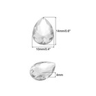 200pcs Flat Back Acrylic Teardrop Gems 10x14mm Rhinestones Transparent White