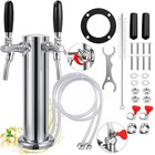Adjustable Dual Tap Kegerator Tower - 304 Stainless Steel Draft Beer Dispenser 