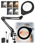 10x 5x Magnifying Glass With Dimmable Led Light  Swing Arm  White - Ideal For Cr