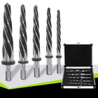 Reamer Bit Set For Steel Metal Wood 5pcs M2 Hss Tapered Reamer Drill Bit
