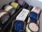 Group Lot Vintage Antique Wooden Sewing Spools Crochet Silk Heminway Corticelli
