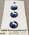 Htf Cute Jhb Card W 3  Plastic Realistic Unicorn Buttons  1 2     Raised Design