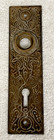 Antique Victorian Cast Bronze Ornate Nouveau Escutcheon Doorknob Back Plate
