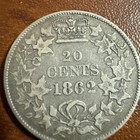   1862 New Brunswick Canada 20 Cents - Victoria