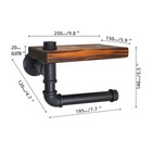 Toilet Paper Holder With Shelf Rustic Wooden And Black Iron Pipe Hardware Towel