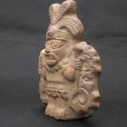 Moche Pre-columbian Ceramic Whistle With Warrior Design