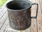 Antique Middle Eastern persian Engraved Tinned Copper Vessel Deg 1880-1900
