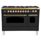 Made In Italy - 48  Dual Fuel Range In Graphite With Brass Trim