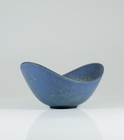 A Blue Vintage Ceramic Bowl - Gunnar Nylund - R  rstrand Sweden 1950s