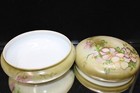 Vintage Hand Painted Nippon Wild Roses Dresser Powder Box  162 