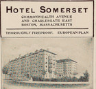 1911 Hotel Somerset Advertisement Families Tourists Boston Mass Antique Print Ad