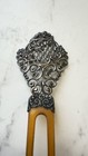 Antique Victorian Edwardian Era Hair Comb Sterling Filigree Silver   Celluloid