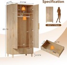 Fluted Wardrobe Closet Armoire With Doors And Drawers  Wardrobe Cabinet With