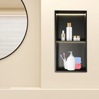 Stainless Steel Shower Niche  2-tier Bathroom Wall Niche W  Led Light 12x24in