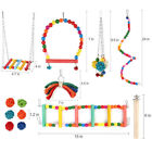 8pcs Bird Parrot Swing Toys Chewing Hanging Hammock Bell Pet Climbing Ladder Toy