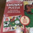 Melissa   Doug Farm Animals Wooden Chunky Puzzle New Sealed