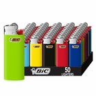 Bic Mini Pocket Lighters Assorted Bright Colors  50 Count Tray   3 Free