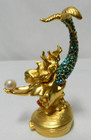 Estee Lauder Sparkling Mermaid Perfume Compact Vintage Gold Jeweled Blue 2000