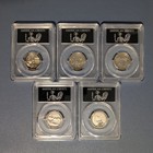2017-s Atb Quarter Set 5 Pcgs Sp70 First Day Issue Denver Ana Enhanced Unc
