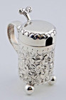 Antique Victorian Sterling Silver Swedish Peg Tankard Mustard Salt Pot C 1891