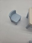 Little Tikes Dollhouse Furniture Dining Table   4 Blue Chairs 1980 s Vintage