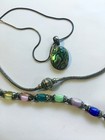 Vintage Mexico Sterling Silver And Multi-stone Link Bracelet   Pendant Lot Vivah