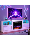 Fireplace Tv Stand Entertainment Center Modern Wood Media Tv Console Storage 70 