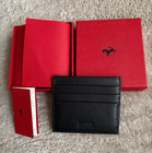 Ferrari Black Carbon Fiber Leather Card Holder Case Collectible W  Box