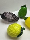 7 Vintage Murano Style Mcm Life-size Glass Fruit Hand Blown Art  Cottage