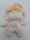  Vintage Applause Pink Terry Cloth Yarn Hair Plush 6  Doll Baby Stitched Face 