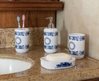4 Piece Bathroom Accessory Set - Includes Soap Dispenser  Toothbrush Holder 