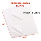 50-8000 Shipping Labels 8 5  X 5 5  Half Sheets Blank Self Adhesive 2 Per Sheet