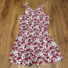 Vineyard Vines Target Red White Blue Hibiscus Whale Girls Romper Size Xl 14-16