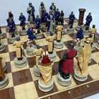 Chess Set Crusaders Hand Painted Chessmen Wooden Chess Board   Gift Idea    