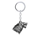 Hbo Game Of Thrones House Stark Head 3d Metal Keyring Keychain Silver Color