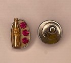 Vintage 10k White Yellow Gold Coca-cola Coke Bottle Pin W  Rubies