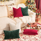 18x18 Cream White Chenille Throw Pillow Covers Set Of 2 For Couch Sofa