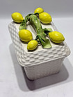 1995 Tiffany And Co  Lemon Basket Weave Dish With Lid 5 5 x5 x4 