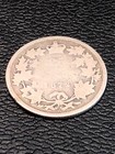 1872-h Quarter 25   Canada 25 Cents Coin Canadian Twenty Five Cent Silver  1872 H