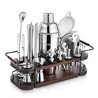 Cocktail Shaker Set Bartender Kit With 24pieces-cocktail Shaker Set Silver