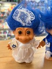 Russ Troll Dolls W blue Hair Lot Of 2 Jewish Bar Bat Mitzvah Rabbi Vintage 90s