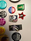 Lot Of 18 Vintage Political  Comical  historical Pin Buttons 