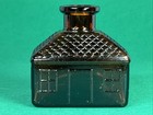 Glass Inkwell Cabin Shape Bottle Brown Vintage Made In Japan