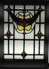 Pretty Abstract Midsize Old English Leaded Stained Glass Window 19 1 4 x 26 1 2 
