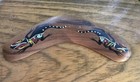 Vtg Wood Kokopelli Lizards Hand Painted Boomerang Australian Aboriginal Art Gift