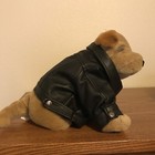 Dan Dee Bulldog Stuffed Animal Dog Plush With Faux Leather Biker Jacket