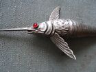 Vintage 915 1000 Star Marking Silver Fish Shaped Spanish Swordfish 1930-1950